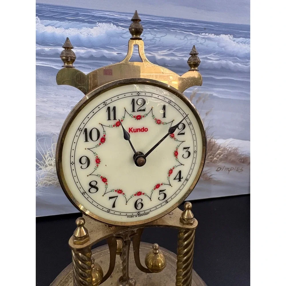 Vintage Kundo Brass 400 Day Anniversary Torsion Pendulum Clock Germany UNTESTED